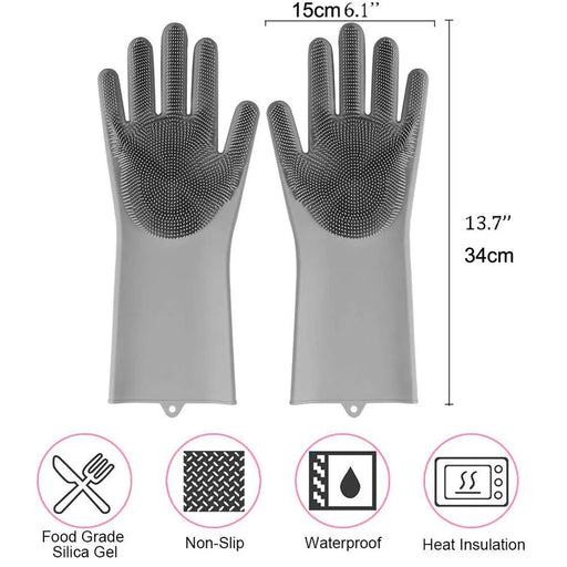 Silicone Scrub Washing Full Finger Gloves For Cleaning | Easy to wash and clean - Trendup Store