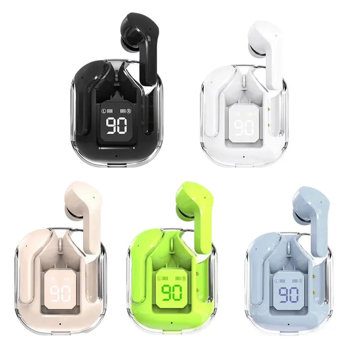 Air 31 Earbuds Wireless Crystal Transparent Body Heavy Based | Best For Gaming - Trendup Store