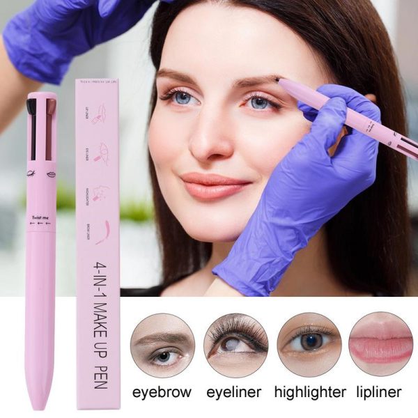 4 In 1 Waterproof Makeup Pen Eyebrow Pencil Long Lasting Easy Lip Color Liner Highlight Lying Silkworm Eyeliner Pen Makeup Tools - Trendup Store