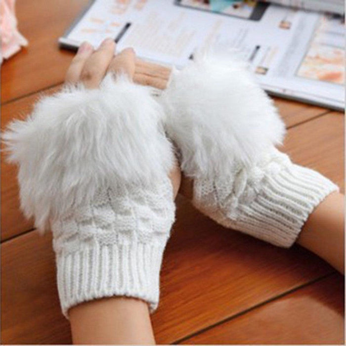 women's wool fur gloves - Trendup Store