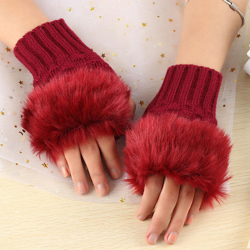 women's wool fur gloves - Trendup Store