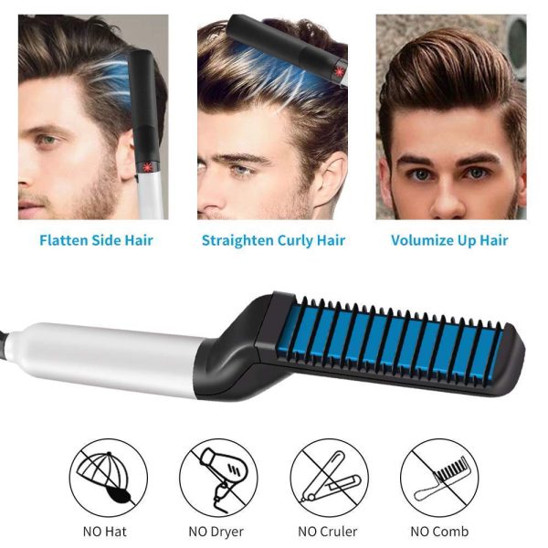 Multifunctional Hair Comb Brush Beard Hair Straighten Comb Quick Hairstyle For Men - Trendup Store